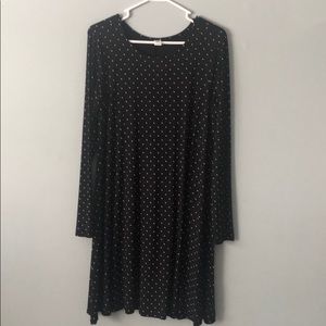 Old Navy black polka dot swing dress MEDIUM
